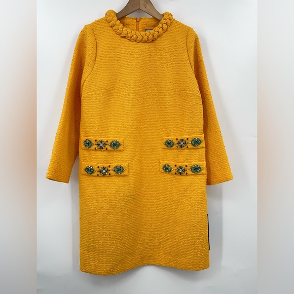 NWT Tuckernuck L Jackie dress Marigold tweed Yellow Knit Sweater large - Picture 3 of 12